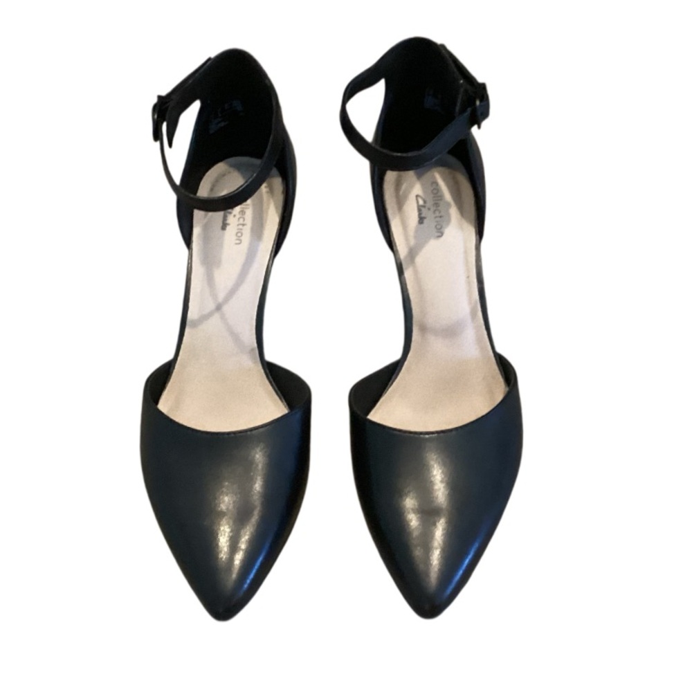 Clarks Linvale Edyth Leather Strappy Kitten Heels 9 - Picture 4 of 13